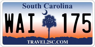 SC license plate WAI175