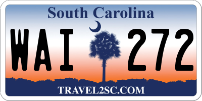 SC license plate WAI272