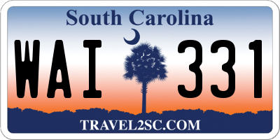 SC license plate WAI331