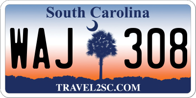 SC license plate WAJ308