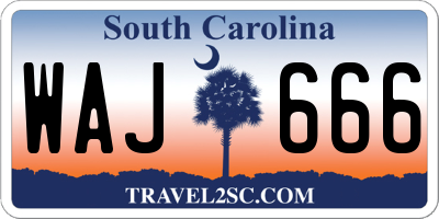 SC license plate WAJ666