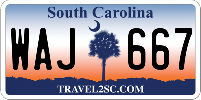 SC license plate WAJ667