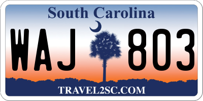 SC license plate WAJ803