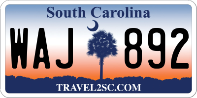 SC license plate WAJ892