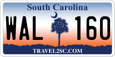 SC license plate WAL160
