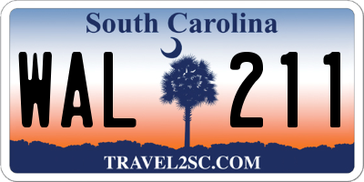SC license plate WAL211