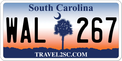 SC license plate WAL267