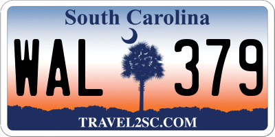 SC license plate WAL379