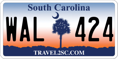 SC license plate WAL424