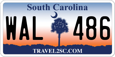 SC license plate WAL486