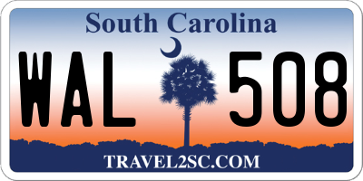 SC license plate WAL508