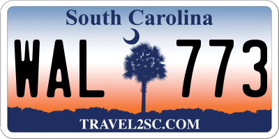 SC license plate WAL773