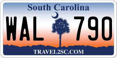 SC license plate WAL790