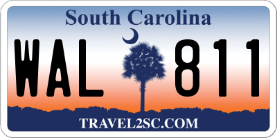 SC license plate WAL811