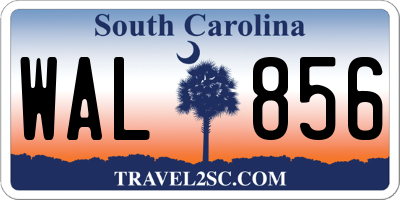 SC license plate WAL856