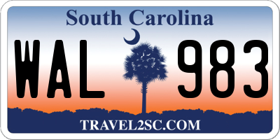 SC license plate WAL983