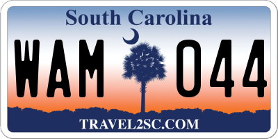 SC license plate WAM044