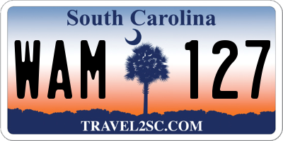SC license plate WAM127