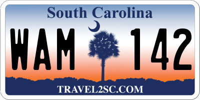 SC license plate WAM142