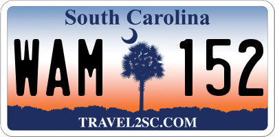 SC license plate WAM152