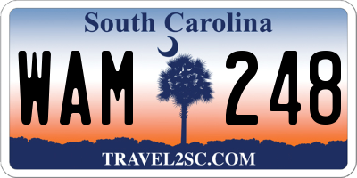 SC license plate WAM248