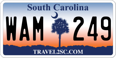 SC license plate WAM249