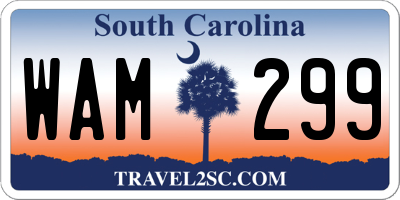 SC license plate WAM299