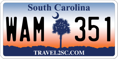 SC license plate WAM351