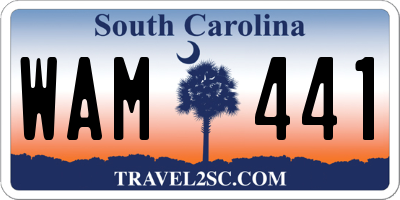 SC license plate WAM441