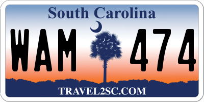 SC license plate WAM474