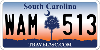 SC license plate WAM513