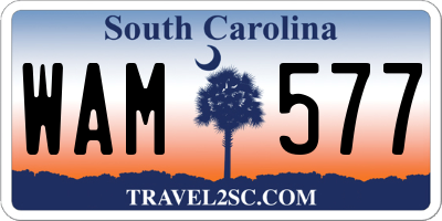SC license plate WAM577