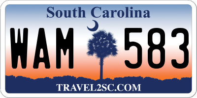SC license plate WAM583