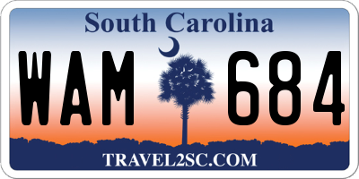 SC license plate WAM684