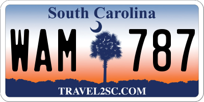 SC license plate WAM787