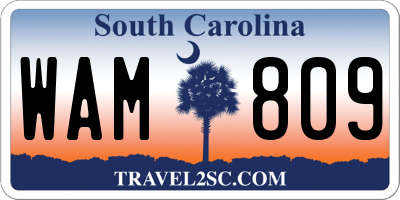 SC license plate WAM809