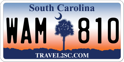 SC license plate WAM810