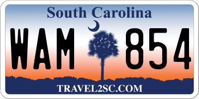 SC license plate WAM854