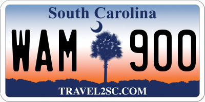 SC license plate WAM900