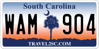 SC license plate WAM904