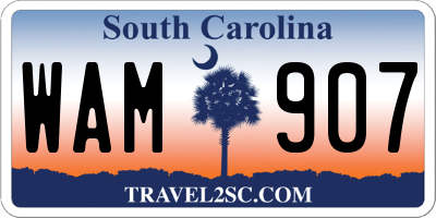 SC license plate WAM907