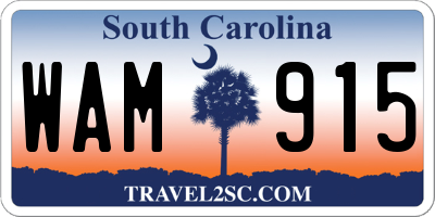 SC license plate WAM915