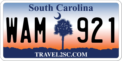 SC license plate WAM921