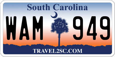 SC license plate WAM949