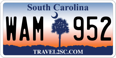 SC license plate WAM952