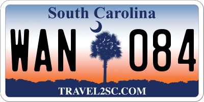 SC license plate WAN084