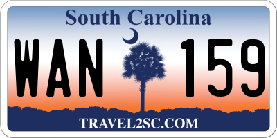 SC license plate WAN159