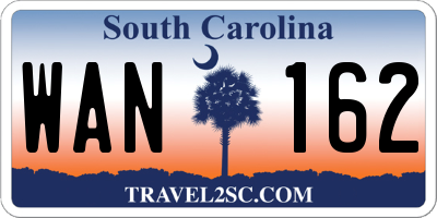 SC license plate WAN162