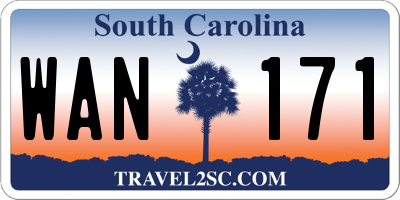 SC license plate WAN171