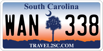 SC license plate WAN338